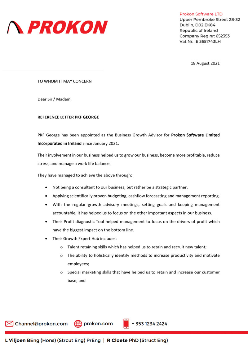 PKF George Reference Letter